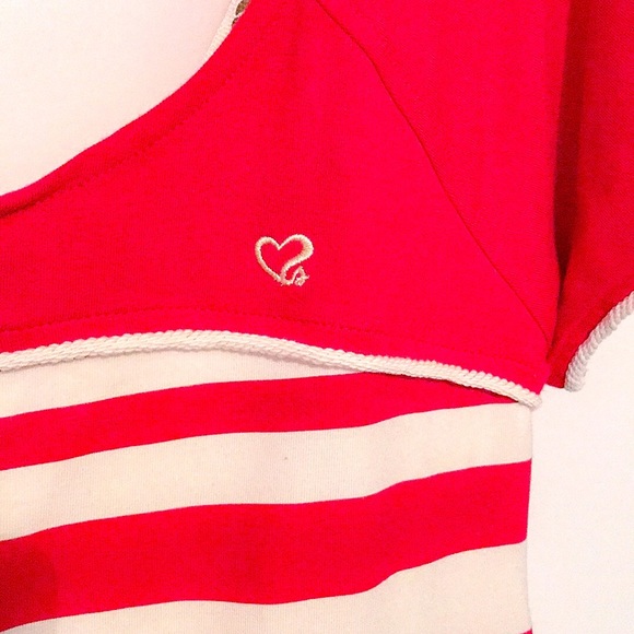 RBK Reebok Red and White Striped Top - Picture 2 of 5